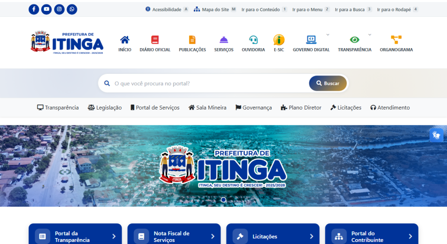 Site da Prefeitura de Itinga